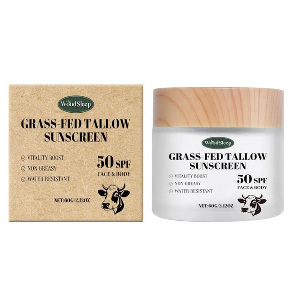Lot of 2 WoodSleep Grass-Fed Tallow Sunscreen 50 SPF Face & Body EXP 5/2028